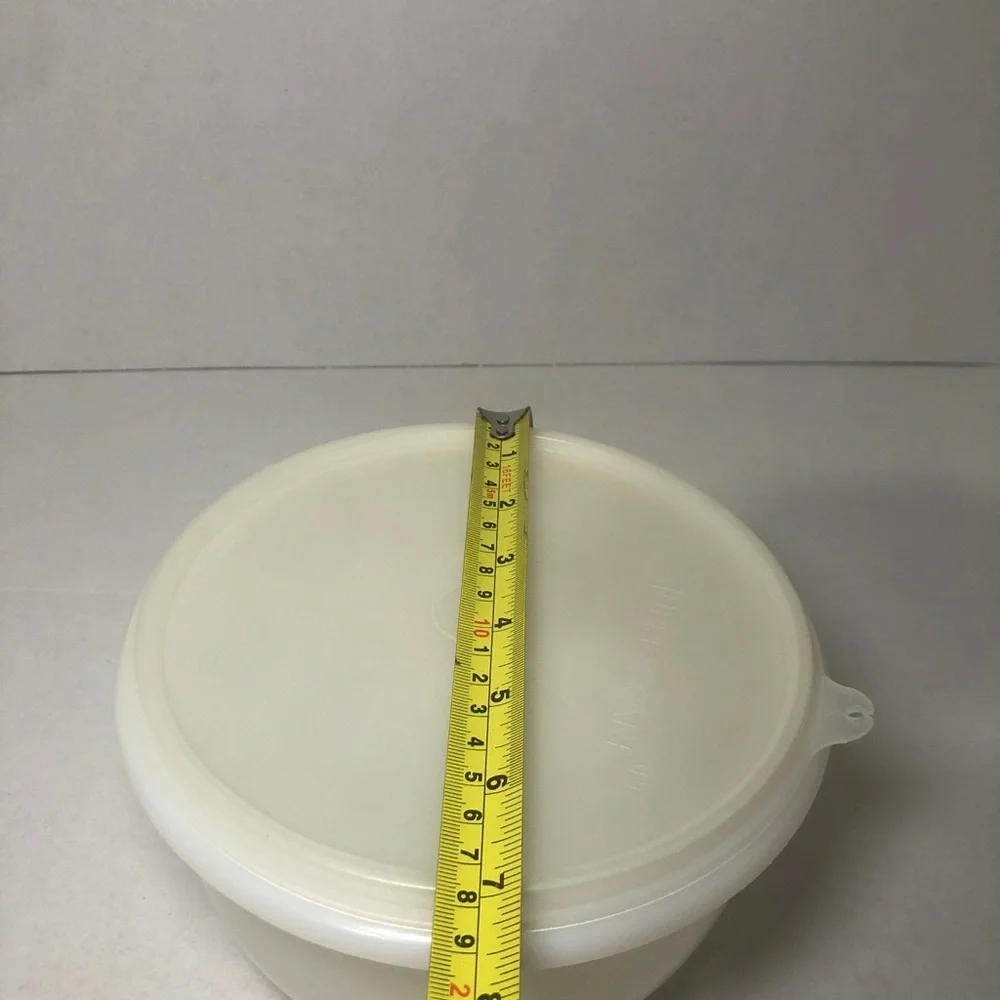 Vintage Tupperware 271-9 Mixing Bowl Sheer White Sheer Lid 228-26 Tab X